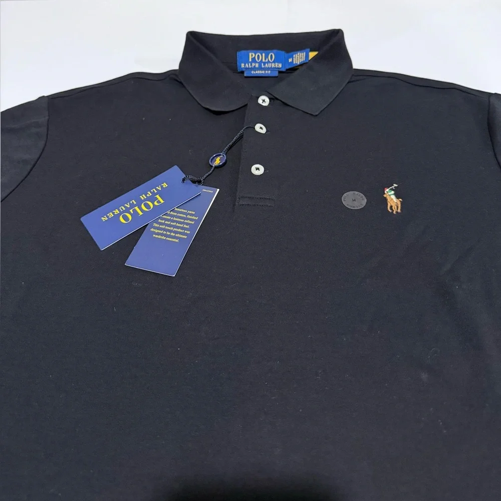 Ralph Lauren Men's Black Polo Shirt Soft Cotton  size M - Picture 2 of 6